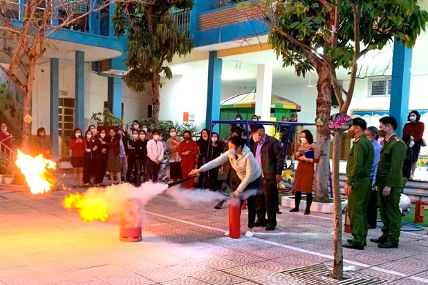 Tuyên truyền kỹ năng PCCC tại Trường mẫu giáo Kim Đồng 4, quận Lê Chân